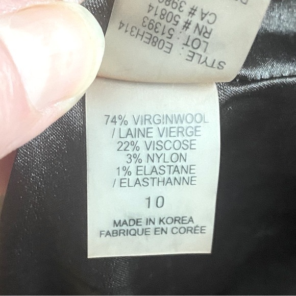 ELIE TAHARI Tweed Pleated Skirt Fully Lined Side Zip Brown Black Grey Size 10 - Picture 11 of 14